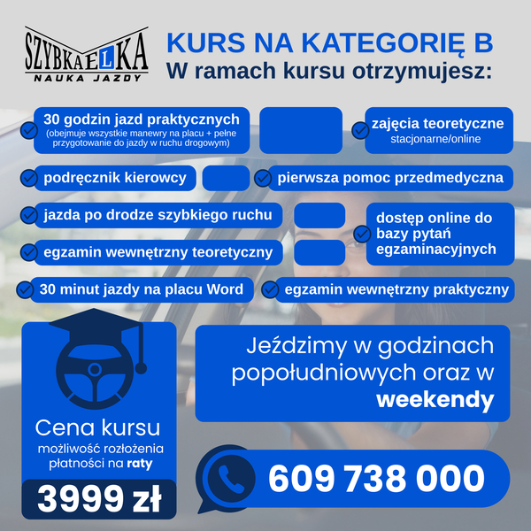 Zdjęcie na okładce dla Szkoła Nauki Jazdy Szybkaelka | Prawo Jazdy Kat. B